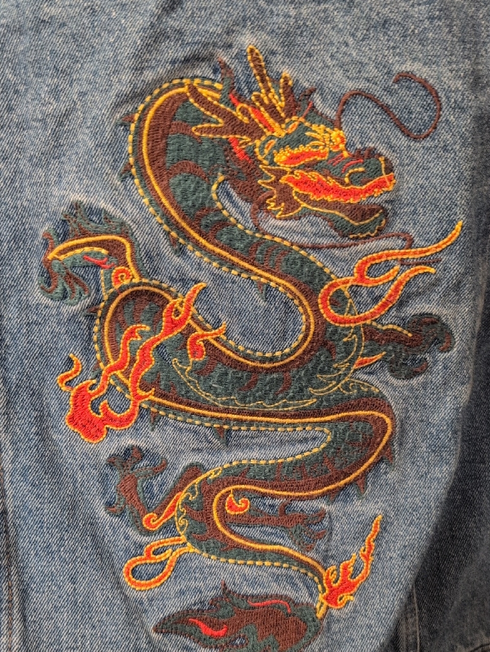 Honey Punch Medium Wash Embroidered Denim Jacket - Picture 4 of 6